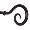 25mm Bishop's Crook Finial in Matt Black