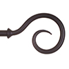 20mm Bishop's Crook Finial in Matt Black