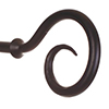 20mm Bishop's Crook Finial in Matt Black