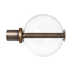 25mm Clear Glass Ball Finial in Antique Brass