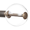 25mm Clear Glass Ball Finial in Antique Brass