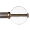 25mm Clear Glass Ball Finial in Antique Brass