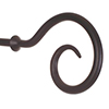 12mm Bishop's Crook Finial in Matt Black