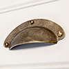 Schoolhouse Drawer and Cupboard Pull in Antiqued Brass