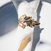 Pair of Ellis Napkin Rings in Lacquered Antiqued Brass 