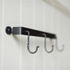 Thornham 3 Hook Rack in Matt Black