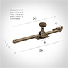 20cm Thumb Screw Window Stay in Antiqued Brass