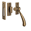 London Window Latch (Left Side) in Antiqued Brass