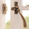 London Window Latch (Left Side) in Antiqued Brass