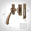 London Window Latch (Right Side) in Antiqued Brass