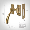 London Window Latch (Right Side) in Polished Brass