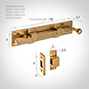 Cranked Priory Door Bolt in Polished Brass