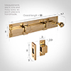 Priory Door Bolt in Polished Brass