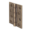 Rectangular Brass Butt Hinge in Antiqued Brass