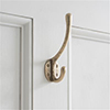 Hemley Coat Hook in Antiqued Brass