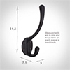 Hemley Coat Hook in Matt Black