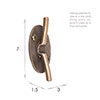 Cleat in Lacquered Antiqued Brass 