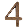 Number 4 in Antiqued Brass