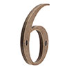 Number 6 in Antiqued Brass