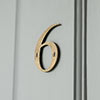 Number 6 in Antiqued Brass