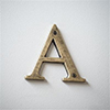 Letter A in Antiqued Brass