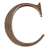 Letter C in Antiqued Brass