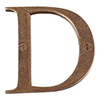 Letter D in Antiqued Brass