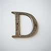 Letter D in Antiqued Brass