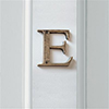 Letter E in Antiqued Brass