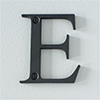 Letter E in Matt Black