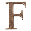 Letter F in Antiqued Brass