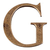 Letter G in Antiqued Brass