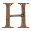 Letter H in Antiqued Brass