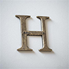 Letter H in Antiqued Brass