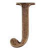 Letter J in Antiqued Brass