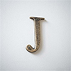 Letter J in Antiqued Brass