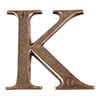 Letter K in Antiqued Brass