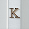 Letter K in Antiqued Brass