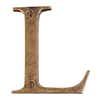 Letter L in Antiqued Brass