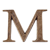 Letter M in Antiqued Brass