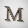 Letter M in Antiqued Brass