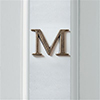 Letter M in Antiqued Brass