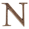 Letter N in Antiqued Brass