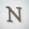 Letter N in Antiqued Brass