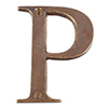 Letter P in Antiqued Brass