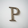 Letter P in Antiqued Brass
