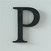 Letter P in Matt Black