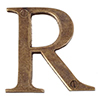 Letter R in Antiqued Brass