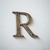Letter R in Antiqued Brass