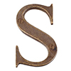 Letter S in Antiqued Brass